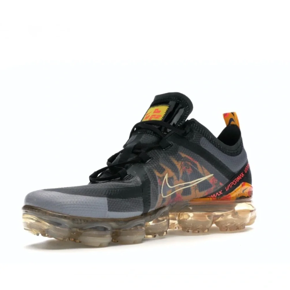 Nike Women's Air VaporMax Sneakers in Black, Orange and Gold